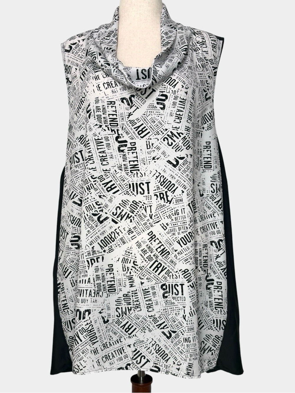 90s Chalet Et Ceci USA Tunic Dress 1X Digital Grunge Distorted Print Lagenlook